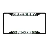 Fan Mats Green Bay Packers Metal License Plate Frame Black Finish