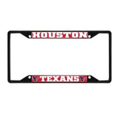 Fan Mats Houston Texans Metal License Plate Frame Black Finish