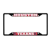 Fan Mats Houston Texans Metal License Plate Frame Black Finish