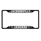 Fan Mats Jacksonville Jaguars Metal License Plate Frame Black Finish