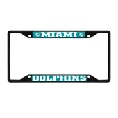 Fan Mats Miami Dolphins Metal License Plate Frame Black Finish