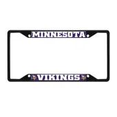 Fan Mats Minnesota Vikings Metal License Plate Frame Black Finish