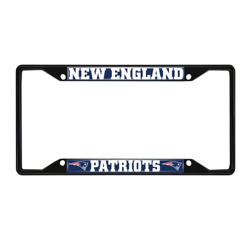 Fan Mats New England Patriots Metal License Plate Frame Black Finish