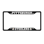 Fan Mats Pittsburgh Steelers Metal License Plate Frame Black Finish