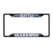 Fan Mats Seattle Seahawks Metal License Plate Frame Black Finish