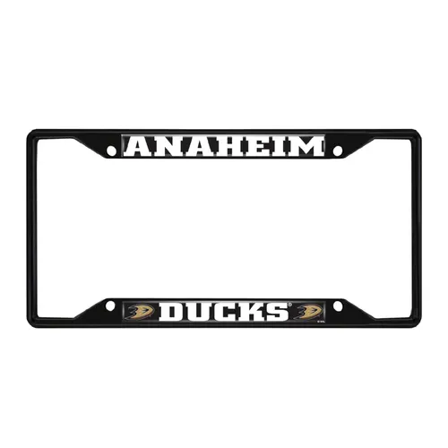 Fan Mats Anaheim Ducks Metal License Plate Frame Black Finish