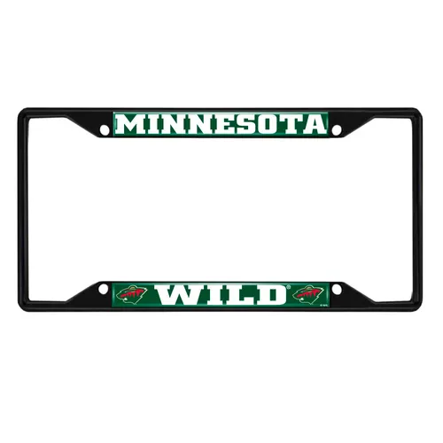 Fan Mats Minnesota Wild Metal License Plate Frame Black Finish