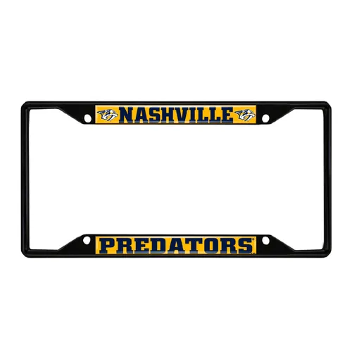 Fan Mats Nashville Predators Metal License Plate Frame Black Finish