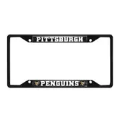 Fan Mats Pittsburgh Penguins Metal License Plate Frame Black Finish