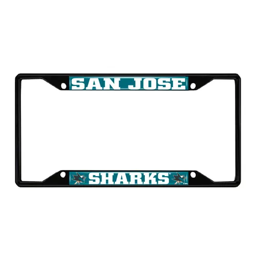 Fan Mats San Jose Sharks Metal License Plate Frame Black Finish