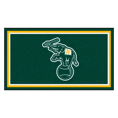 Fan Mats Oakland Athletics 3Ft. X 5Ft. Plush Area Rug