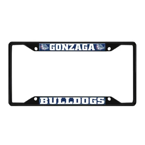 Fan Mats Gonzaga Bulldogs Metal License Plate Frame Black Finish