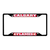 Fan Mats Calgary Flames Metal License Plate Frame Black Finish