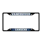 Fan Mats Vancouver Canucks Metal License Plate Frame Black Finish