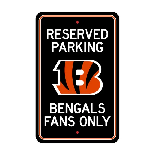 Fan Mats Cincinnati Bengals Team Color Reserved Parking Sign Decor 18In. X 11.5In. Lightweight