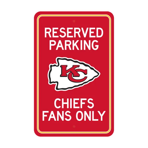 Fan Mats Kansas City Chiefs Team Color Reserved Parking Sign Decor 18In. X 11.5In. Lightweight