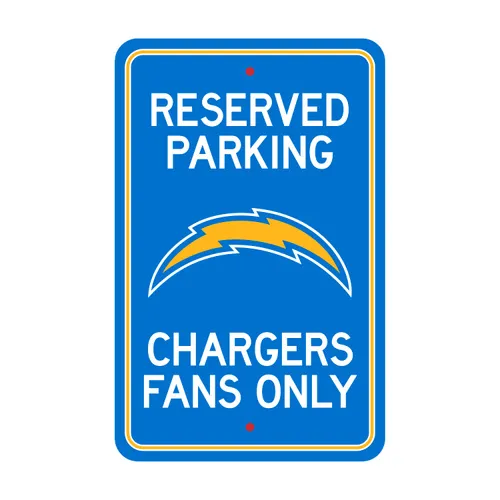 Fan Mats Los Angeles Chargers Team Color Reserved Parking Sign Decor 18In. X 11.5In. Lightweight