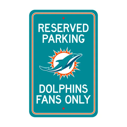 Fan Mats Miami Dolphins Team Color Reserved Parking Sign Decor 18In. X 11.5In. Lightweight