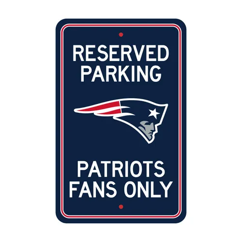 Fan Mats New England Patriots Team Color Reserved Parking Sign Decor 18In. X 11.5In. Lightweight
