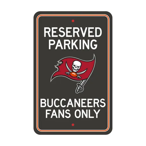 Fan Mats Tampa Bay Buccaneers Team Color Reserved Parking Sign Decor 18In. X 11.5In. Lightweight