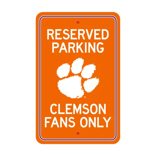 Fan Mats Clemson Tigers Team Color Reserved Parking Sign Decor 18In. X 11.5In. Lightweight
