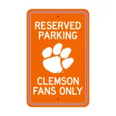 Fan Mats Clemson Tigers Team Color Reserved Parking Sign Decor 18In. X 11.5In. Lightweight