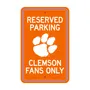 Fan Mats Clemson Tigers Team Color Reserved Parking Sign Decor 18In. X 11.5In. Lightweight