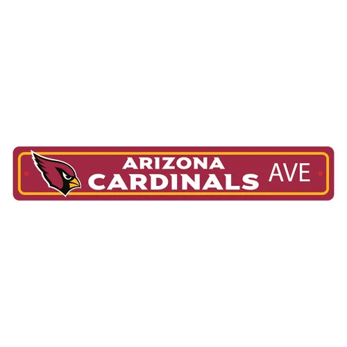 Fan Mats Arizona Cardinals Team Color Street Sign Decor 4In. X 24In. Lightweight