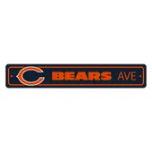 Fan Mats Chicago Bears Team Color Street Sign Decor 4In. X 24In. Lightweight