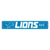 Fan Mats Detroit Lions Team Color Street Sign Decor 4In. X 24In. Lightweight