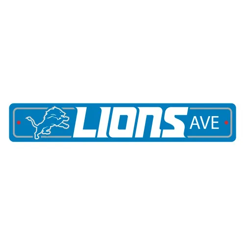 Fan Mats Detroit Lions Team Color Street Sign Decor 4In. X 24In. Lightweight