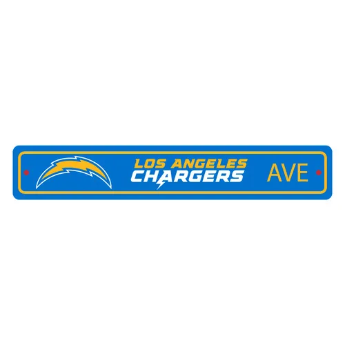 Fan Mats Los Angeles Chargers Team Color Street Sign Decor 4In. X 24In. Lightweight