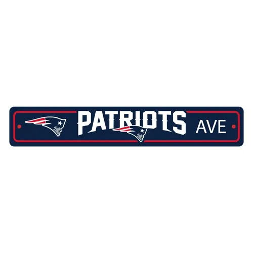 Fan Mats New England Patriots Team Color Street Sign Decor 4In. X 24In. Lightweight