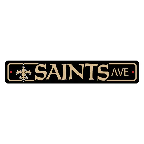 Fan Mats New Orleans Saints Team Color Street Sign Decor 4In. X 24In. Lightweight