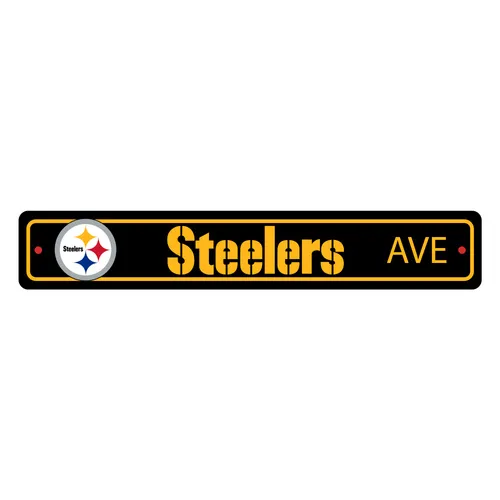 Fan Mats Pittsburgh Steelers Team Color Street Sign Decor 4In. X 24In. Lightweight