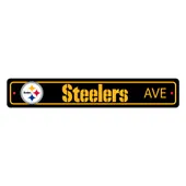 Fan Mats Pittsburgh Steelers Team Color Street Sign Decor 4In. X 24In. Lightweight