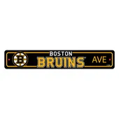 Fan Mats Boston Bruins Team Color Street Sign Decor 4In. X 24In. Lightweight