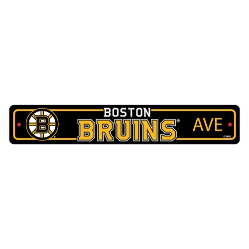 Fan Mats Boston Bruins Team Color Street Sign Decor 4In. X 24In. Lightweight