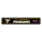 Fan Mats Pittsburgh Penguins Team Color Street Sign Decor 4In. X 24In. Lightweight