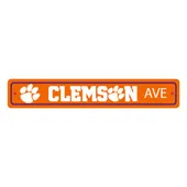 Fan Mats Clemson Tigers Team Color Street Sign Decor 4In. X 24In. Lightweight