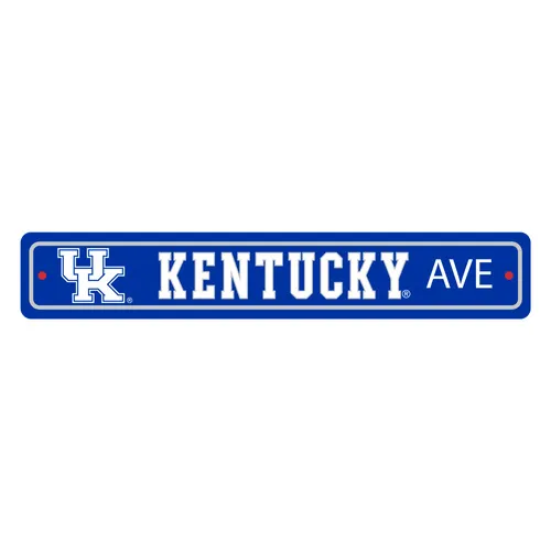 Fan Mats Kentucky Wildcats Team Color Street Sign Decor 4In. X 24In. Lightweight