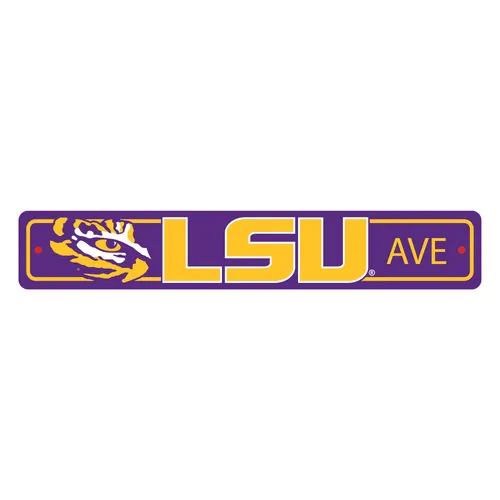 Fan Mats Lsu Tigers Team Color Street Sign Decor 4In. X 24In. Lightweight