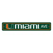 Fan Mats Miami Hurricanes Team Color Street Sign Decor 4In. X 24In. Lightweight