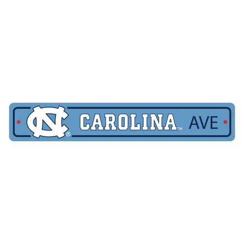 Fan Mats North Carolina Tar Heels Team Color Street Sign Decor 4In. X 24In. Lightweight