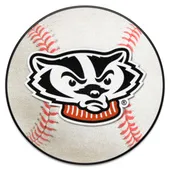 Fan Mats Wisconsin Badgers Baseball Rug - 27In. Diameter