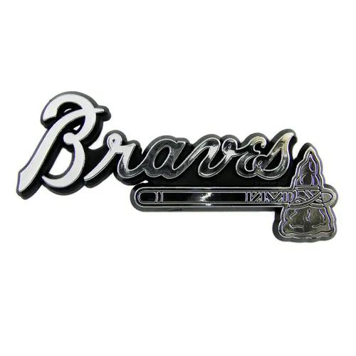 Fan Mats Atlanta Braves Molded Chrome Plastic Emblem