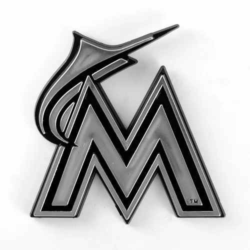 Fan Mats Miami Marlins Molded Chrome Plastic Emblem