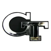 Fan Mats Georgia Tech Yellow Jackets Molded Chrome Plastic Emblem