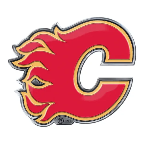 Fan Mats Calgary Flames Heavy Duty Aluminum Embossed Color Emblem