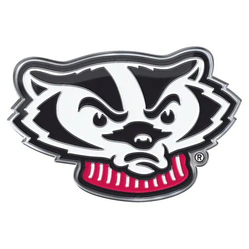 Fan Mats Wisconsin Badgers Heavy Duty Aluminum Embossed Color Emblem - Alternate